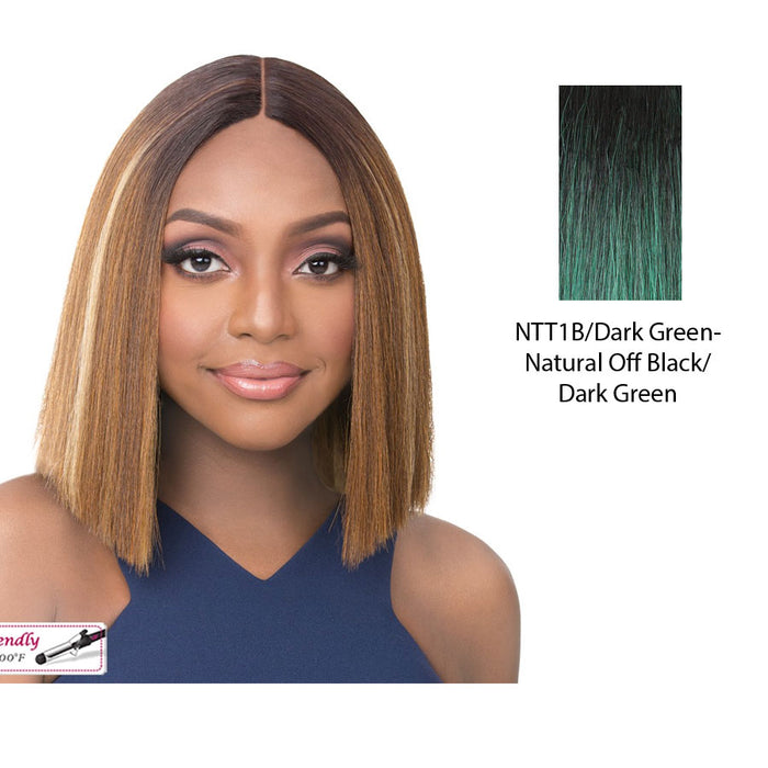 Lace Front Wig Lace Kailee Heat Friendly Synthetic Wig,Ntt1B/Dark Green