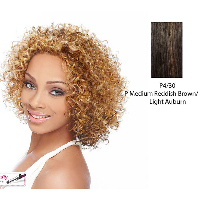 Natasha Synthetic Lace Front Wig,Medium Brown Base With Light Auburn Highlights