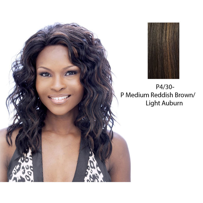 Lace Sweet Lace Front Synthetic Wig,Medium Brown Base With Light Auburn Highlights