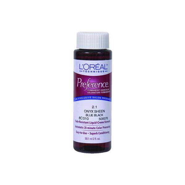 L'Oreal Preference Liquid Permanent Haircolor 2.1 Onyx Sheen Blue Black, 2 Oz.