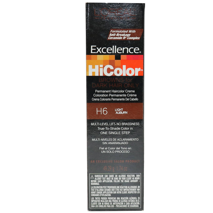 L'Oreal Excellence HiColor, Light Auburn, H6, 1.74 oz