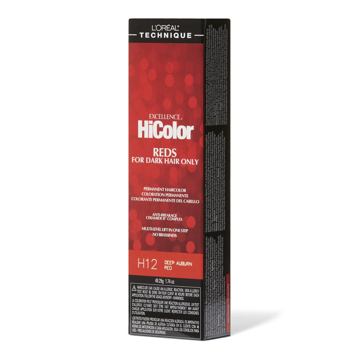 L'Oreal Excellence HiColor, Deep Auburn Red, H12, 1.74 oz