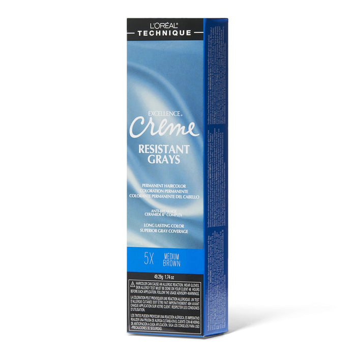 L'Oreal Excellence Resistant Gray Permanent Creme 5X Medium Brown 1.74 oz