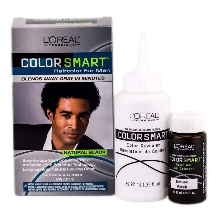 L'Oreal Color Smart Hair Color for Men, Natural Black