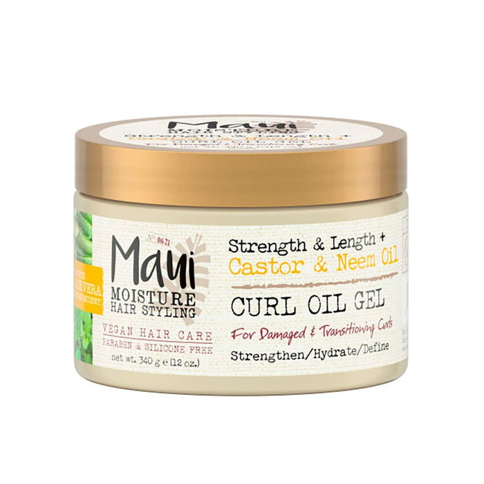 Maui Moisture Strength Length Castor Neem Oil Curl Oil Gel 12 oz