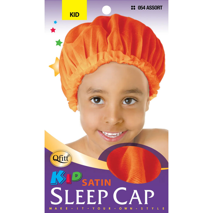Qfitt Kids Satin Sleep Cap Assorted Color, Random Color Ship