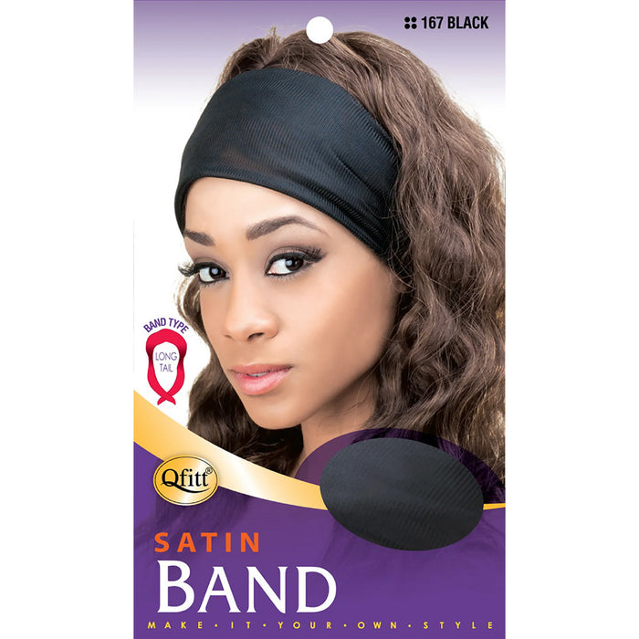 Qfitt Large Hair Satin Band, Black