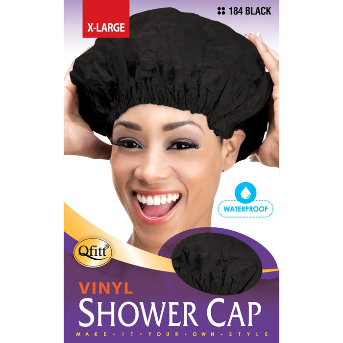 Qfitt Vinyl Shower Cap, X Large, Black