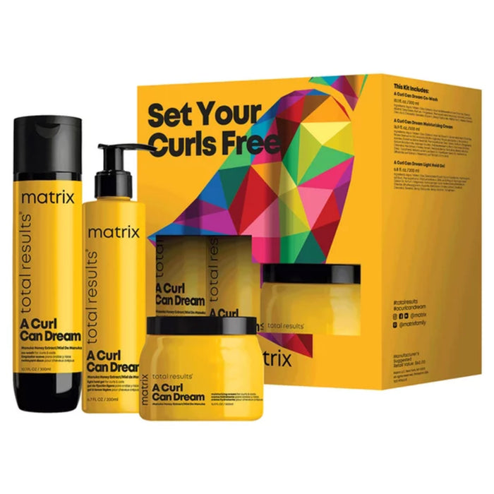 Matrix A Curl Can Dream Gift SET, Co-Wash,Light Hold gel,Moistruzing Cream