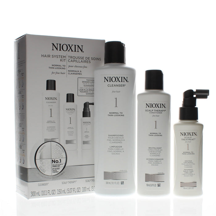 NIOXIN System 1 Trio, Cleanser, Therapy, Treatment Hair Care Kit