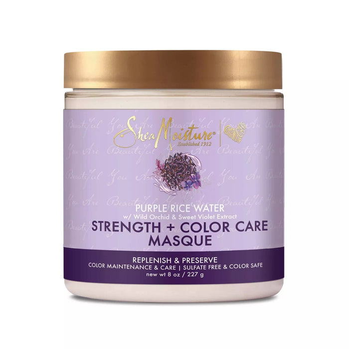 SheaMoisture Strength Plus Color Care Treatment Masque with Purple Rice Water, 8 Oz