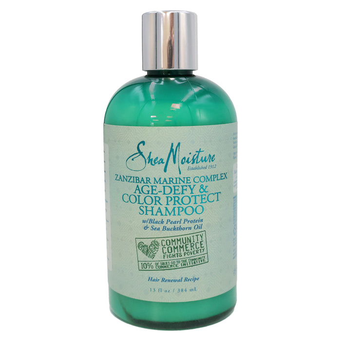 Shea Moisture Zanzibar Marine Complex, Age-defy and Color Protect Shampoo, 13 Oz.