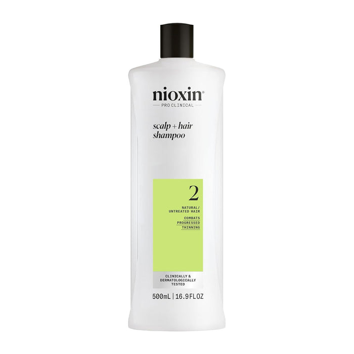 NIOXIN System 2, Cleanser Shampoo For Natural Hair with Progressed Thinning, 16.9 Oz.