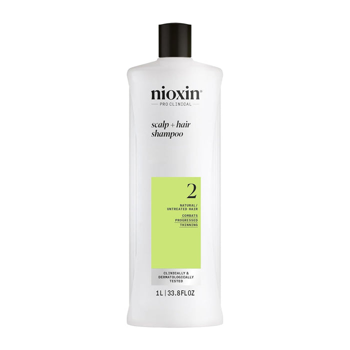 NIOXIN System 2, Cleanser Shampoo For Natural Hair with Progressed Thinning, 33.8 Oz.