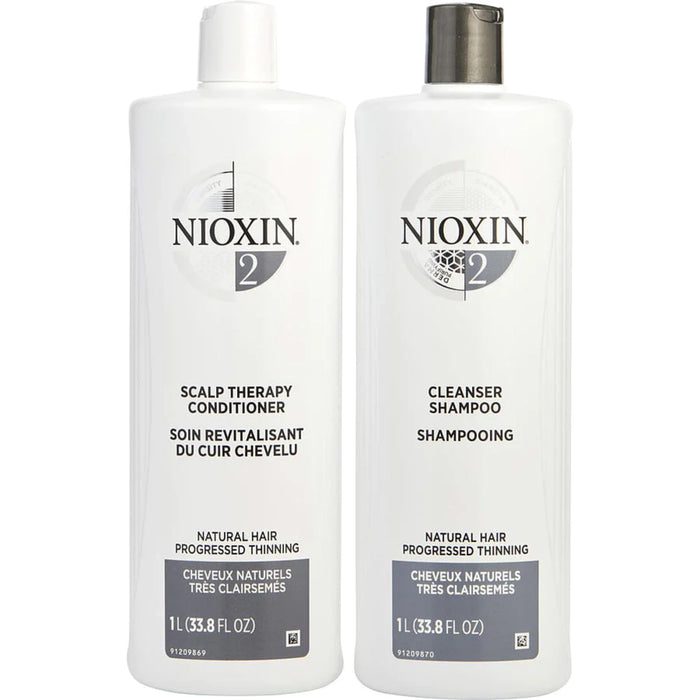 NIOXIN System 2 For Natural Hair With Progressed Thinning, 33.8 Oz. Each