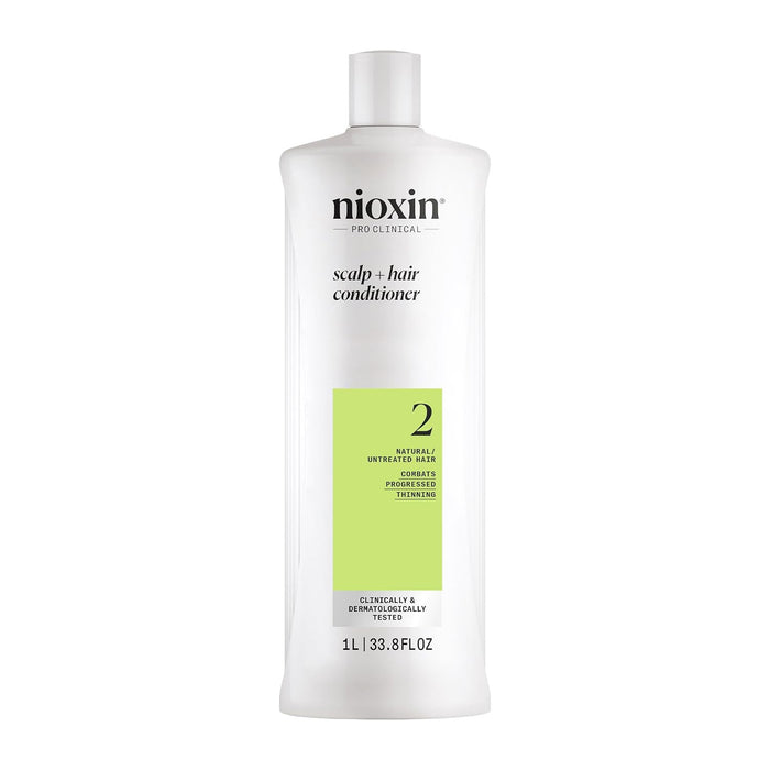 NIOXIN System 2, Scalp Therapy Conditioner For Natural Hair with Progressed Thinning, 33.8 oz