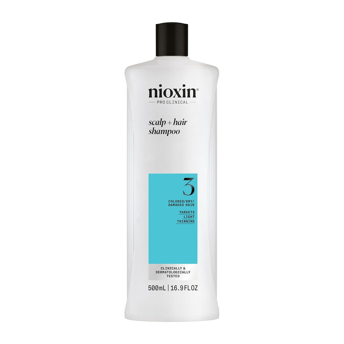 NIOXIN System 3 Cleaning Shampoo For Colored Hair With Light Thinning, 16.9 Oz.
