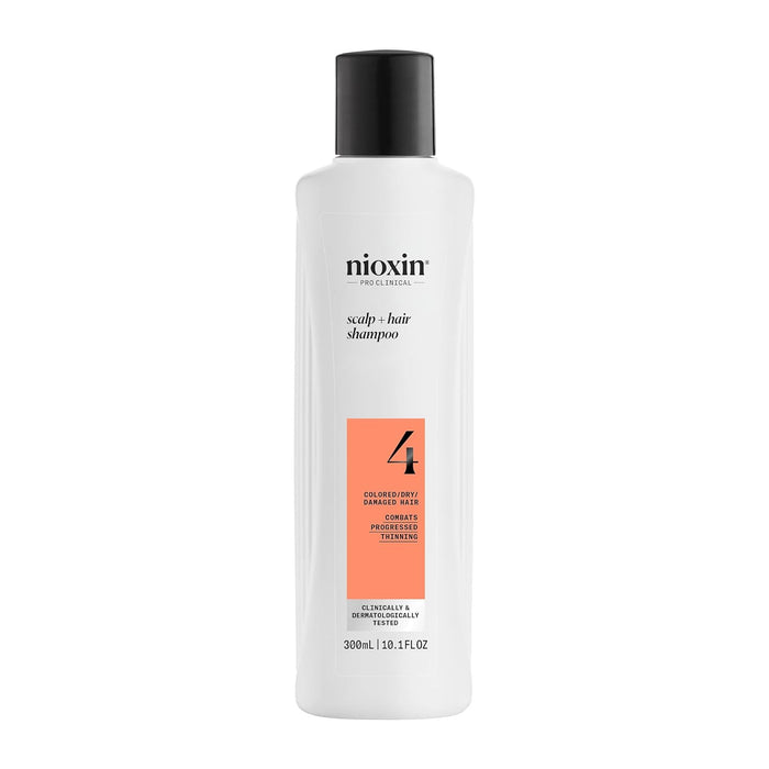 NIOXIN System 4 Cleaning Shampoo For Colored Hair With Progressed Thinning, 10.1 Oz.