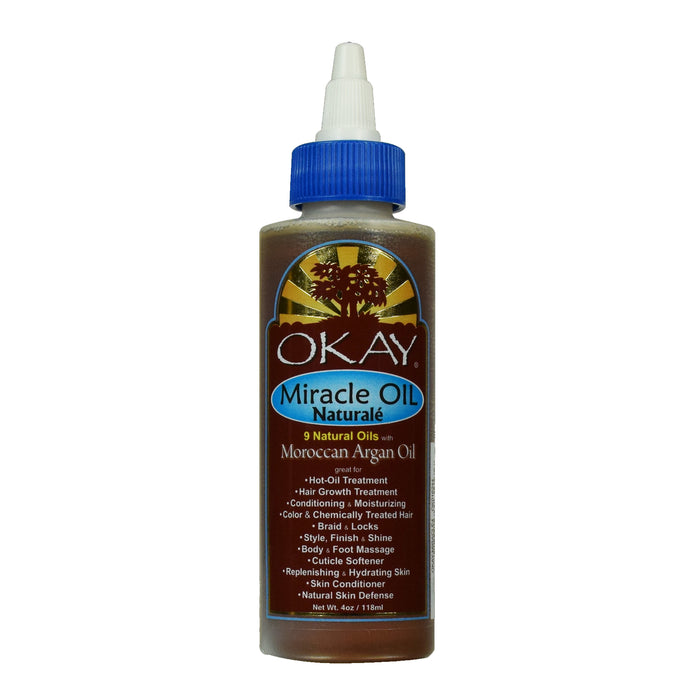 Okay Miracle Oil All Natural for Hair & Skin-Unique Blend Of 9 Natural Oils 4 Oz.
