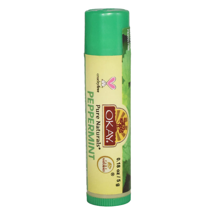 Okay Organic Flavor Lip Balm Peppermint, 0.15 Oz.