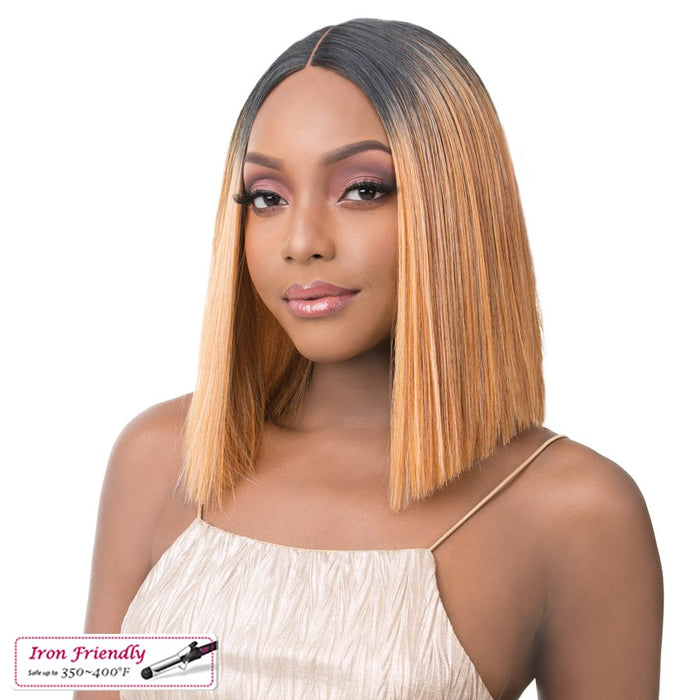 Synthetic Iron Friendly Wig 4 Inch Lace Part Onika,Ttp Golden Copper