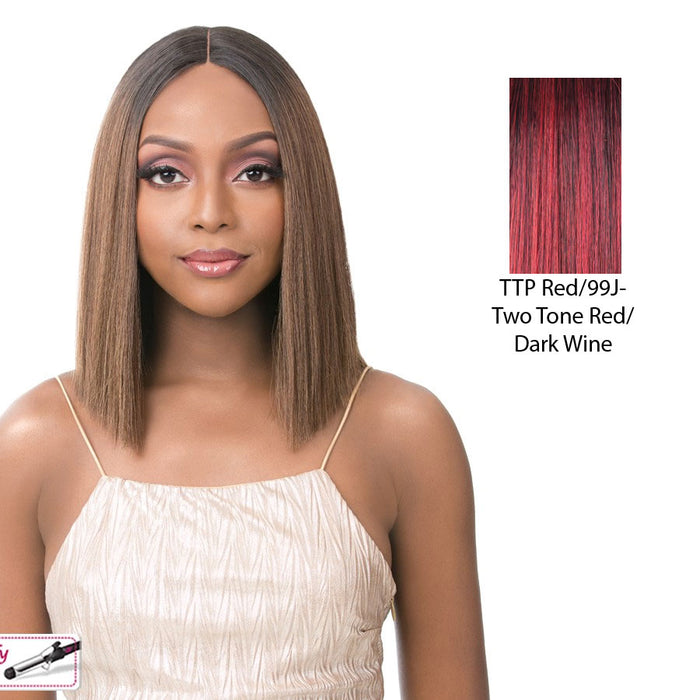 Synthetic Iron Friendly Wig 4 Inch Lace Part Onika,Ttp Red/99J