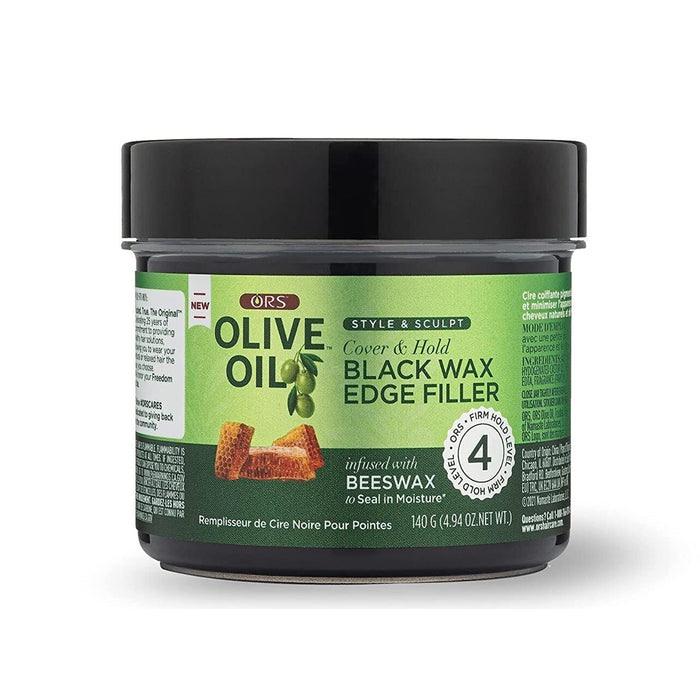 ORS Olive Oil Style and Sculpt Cover and Hold Black Wax Edge Filler, 4.94 Oz.