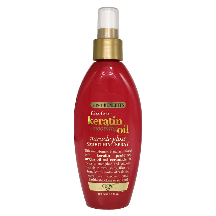 Ogx Keratin Smoothing Oil Miracle Gloss Spray, 6.8 Oz.