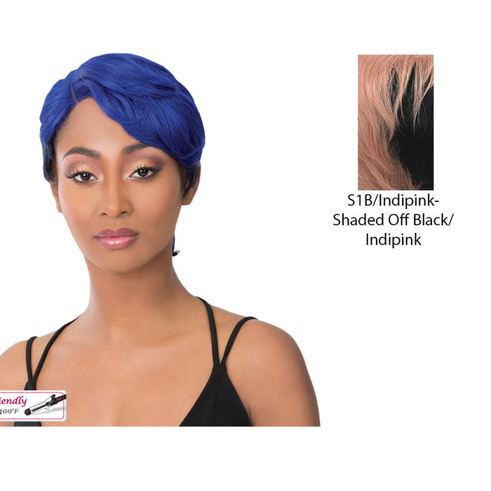 Iron Friendly, Hand Tied Side Part, Lace Front Wigs,S1B/Indi Pink