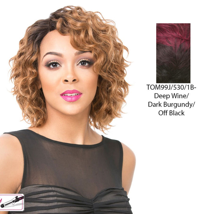 100% Brazilian Human Hair Part S Lace Front Wig Catria,Tom99J530/1B