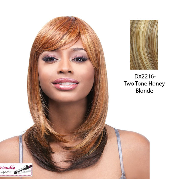 Futura Synthetic Quality Full Wig - Q-Alice,Two Tone Frost Blend Of Strawberry Blonde Layer Over With Honey Blonde Bottom