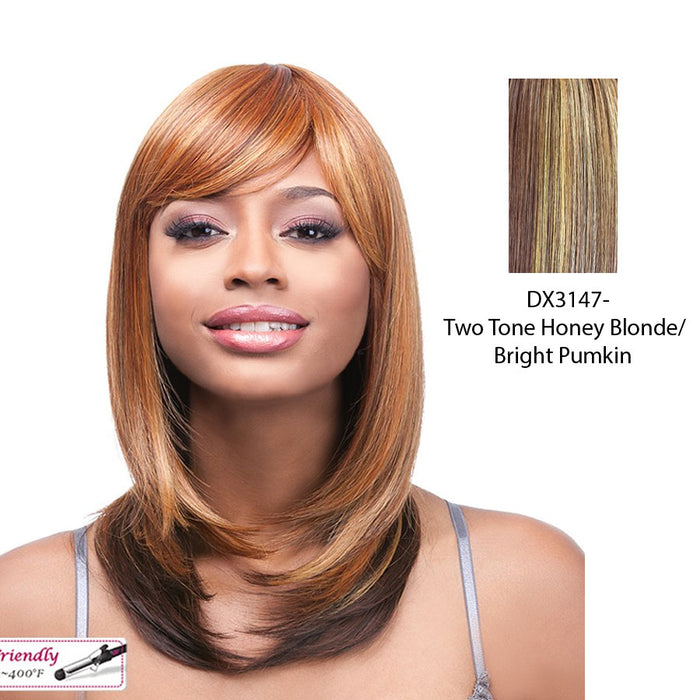 Futura Synthetic Quality Full Wig - Q-Alice,Two Tone Frost Blend Of Strawberry Blonde And Bright Pumpkin Layer Over Gold Light Auburn Bottom