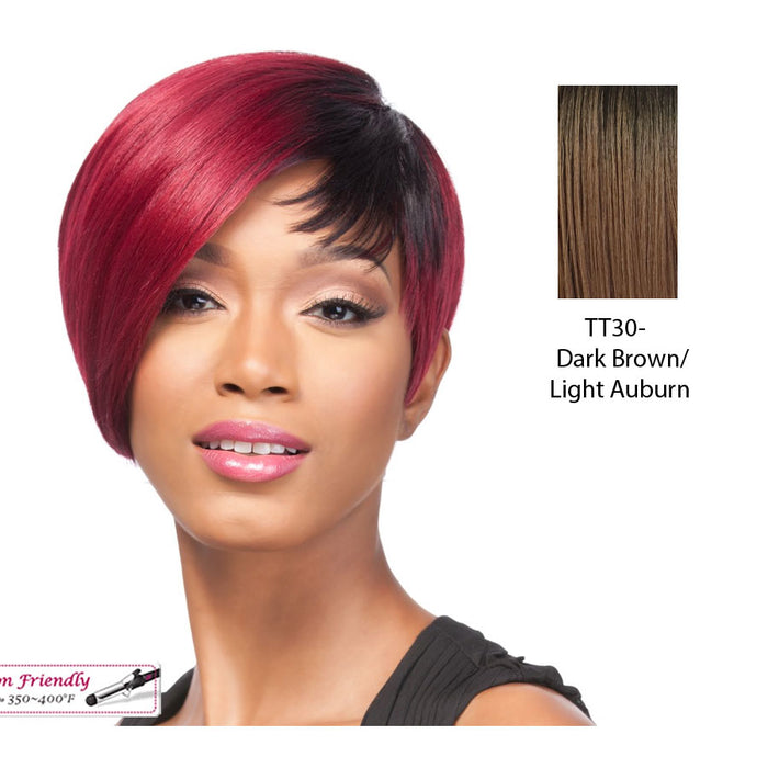 Synthetic Hair Wig Q Cristine,Dark Brown Roots With Light Auburn