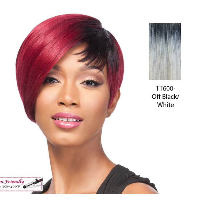 Synthetic Hair Wig Q Cristine,Off Black Roots With White