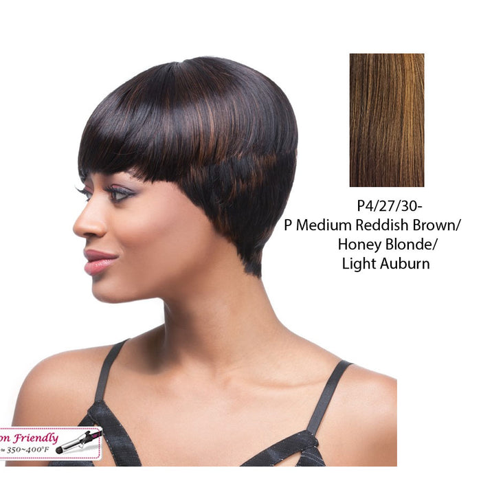 Quality Series Q Wig - Esther,Streaked Blend Of Medium Brown