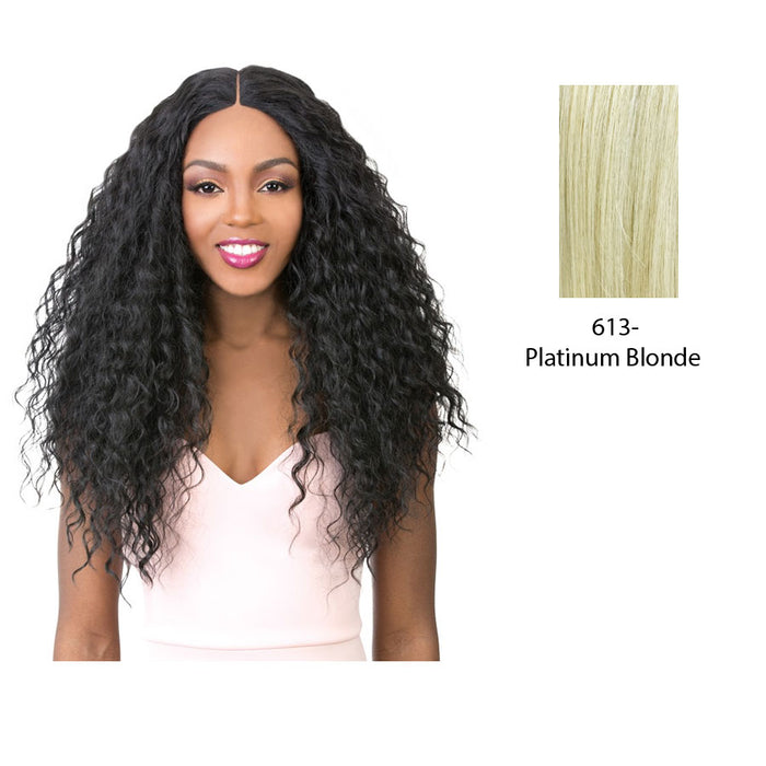 Vixen X 100% Human Hair Premium Mix Full Lace Wig Vixen X Neo French Wave,Platinum Blonde