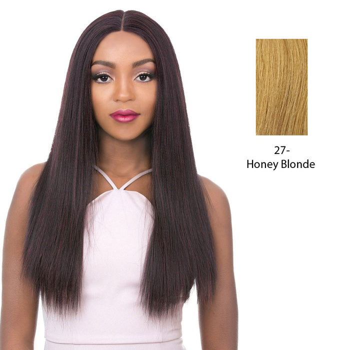 Vixen X 100% Human Hair Premium Mix Full Lace Wig Vixen X Yaki Straight,Strawberry Blonde