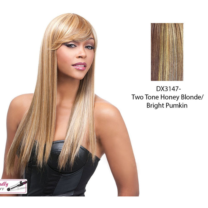 Quality Synthetic Wig - Q Kimberly,Two Tone Frost Blend Of Strawberry Blonde And Bright Pumpkin Layer Over Gold Light Auburn Bottom