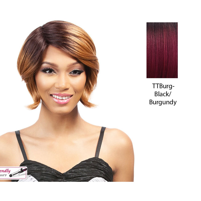 Synthetic Quality Wigs - Q Nana,Black Roots With Burgundy