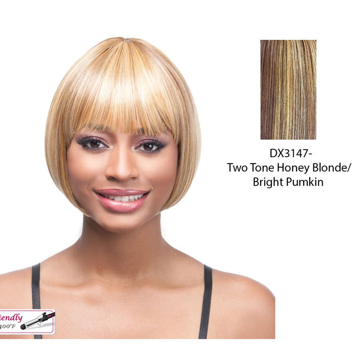 Nancy Synthetic Wig,Two Tone Frost Blend Of Light Auburn Layer Over Dark Auburn Bottom