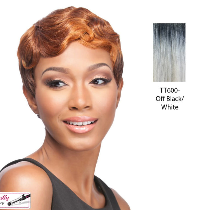 Piettra Synthetic Wig,Off Black Roots With White