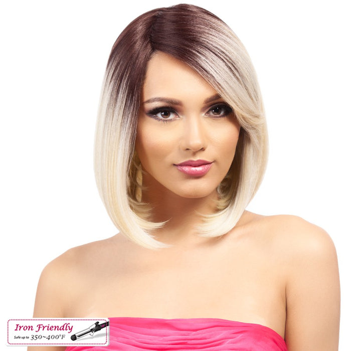 Remi Touch Qp Nadine Heat Friendly Synthetic Wig,Platinum Blonde With Dark Roots