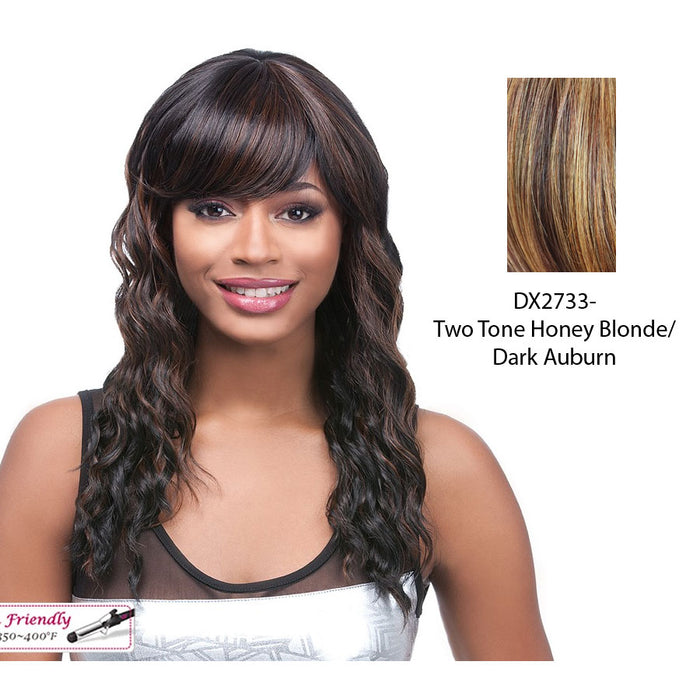 Rita Synthetic Wig,Two Tone Frost Blend Of Strawberry Blonde Layer Over With Dark Aurban Bottom