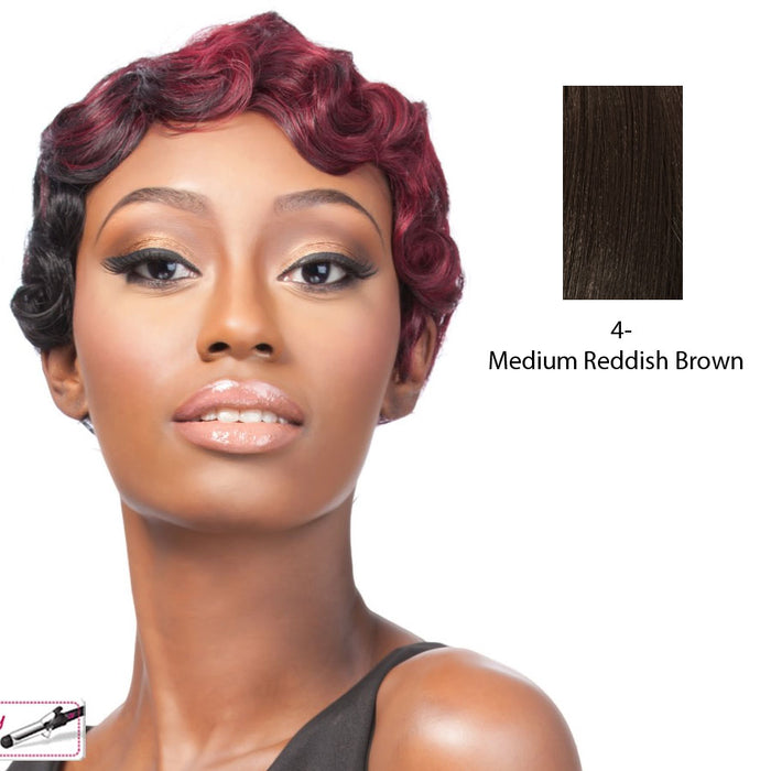 Iron Friendly Synthetic Wig_ Q Roberta,Dark Brown