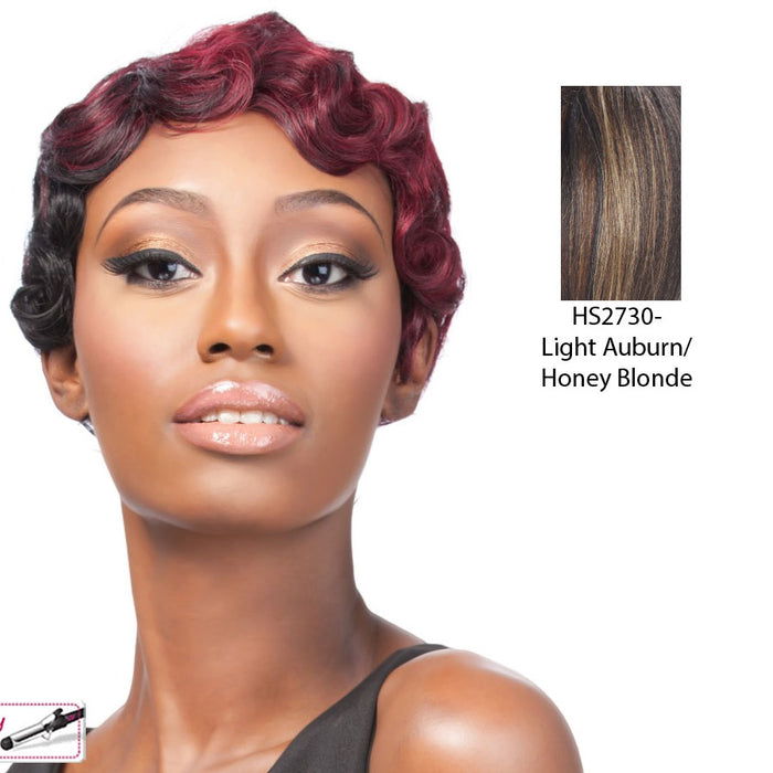 Iron Friendly Synthetic Wig_ Q Roberta,Medium Aurburn Blended With Strawberry Blonde