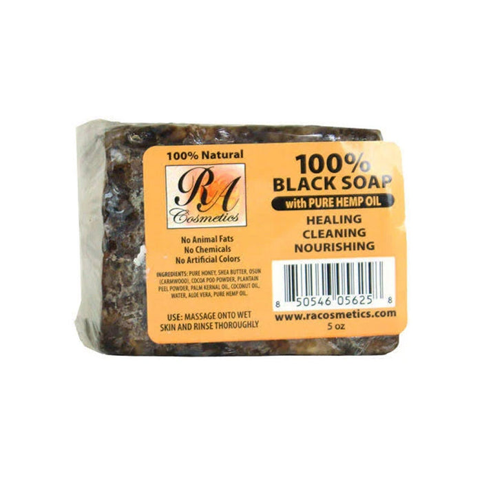 Ra Cosmetics 100 Black Soap Pure Hemp Oil 5 Oz.