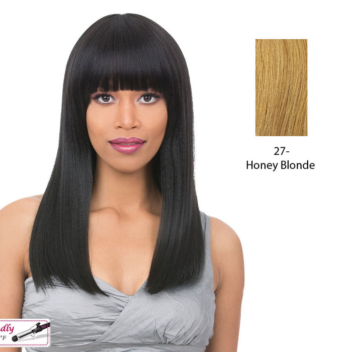 Slight Side Framed Cut Style With Heat Resistant Synthetic Wig - Raven,Strawberry Blonde