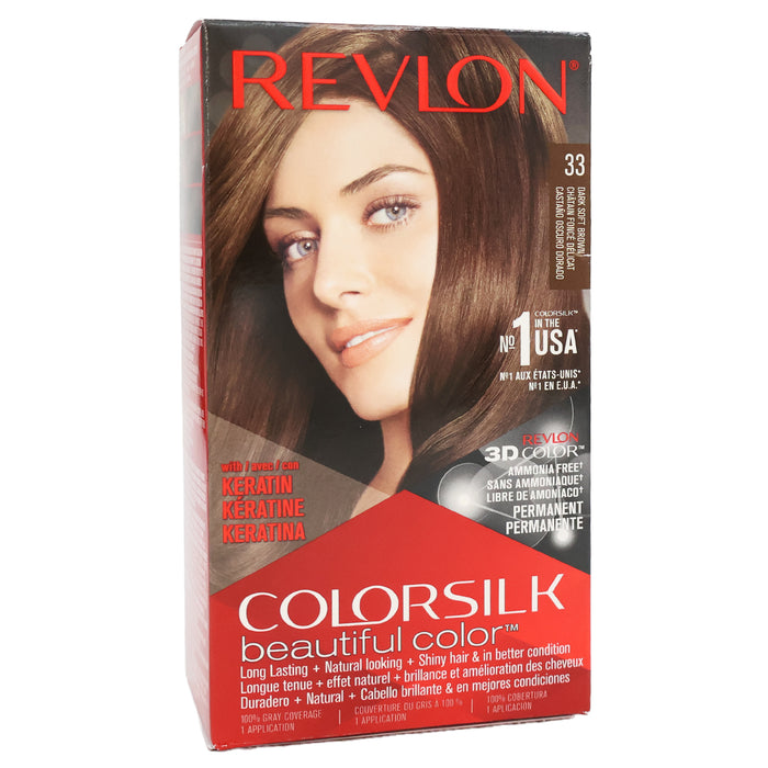 Revlon Colorsilk Beautiful Color Permanent Hair Color 33 Dark Soft Brown