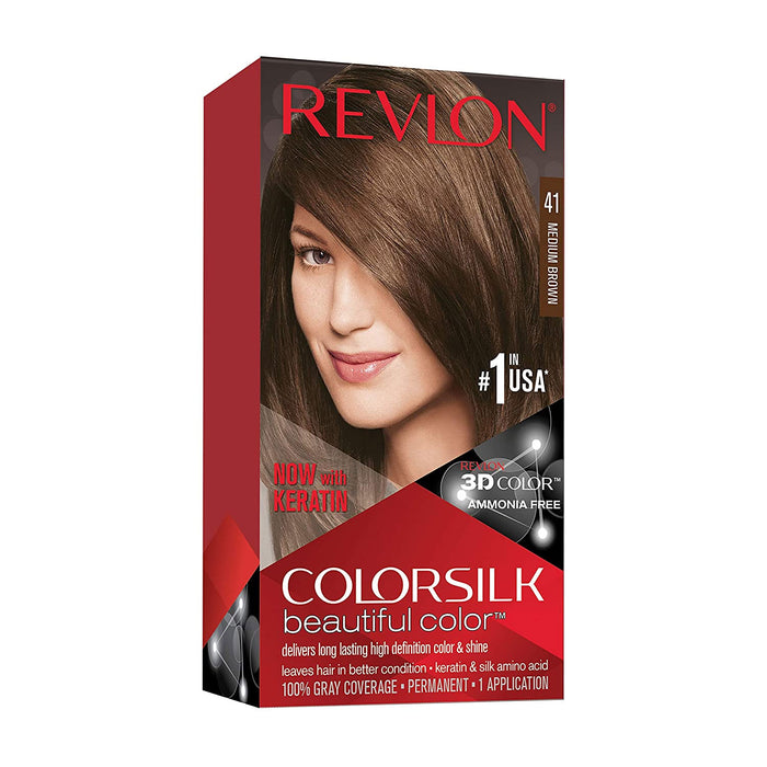 Revlon Colorsilk Beautiful Color Permanent Hair Color 41 Medium Brown