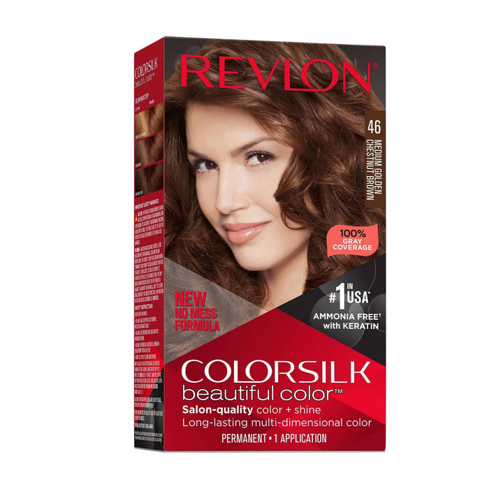 Revlon Colorsilk Beautiful Color Permanent Hair Color 46 Medium Golden Chestnut Brown